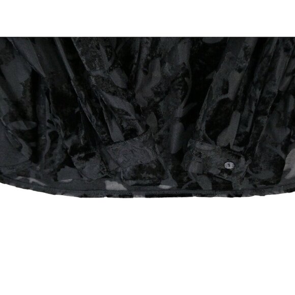 VTG Clio Burnout Velvet Semi‎ Sheer Blouse M Button Up Shirt whimsygoth *Flaw - Picture 5 of 10